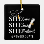 MSW Master-Abschluss Master of Social Work Absolve Keramikornament (Vorderseite)