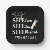 MSW Master-Abschluss Master of Social Work Absolve Pappteller (Vorderseite)