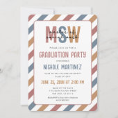 MSW Master of Social Work Abschluss Retro Einladung (Vorderseite)