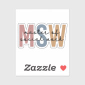 MSW Master of Social Work Retro Abschluss Aufkleber (Blatt)