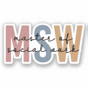 MSW Master of Social Work Retro Abschluss Aufkleber