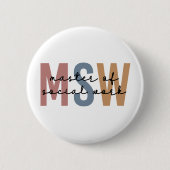 MSW Master of Social Work Retro Abschluss Button (Vorderseite)