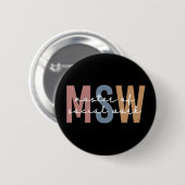 MSW Master of Social Work Retro Abschluss Button (Vorne & Hinten)