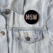 MSW Master of Social Work Retro Abschluss Button (Beispiel)
