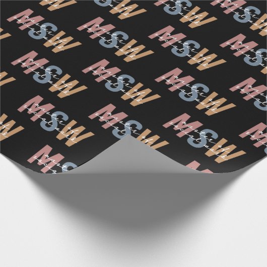 MSW Master of Social Work Retro Abschluss Geschenkpapier (Ecke)