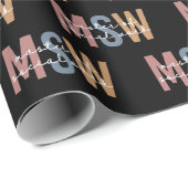 MSW Master of Social Work Retro Abschluss Geschenkpapier (Rolleneckpunkt)