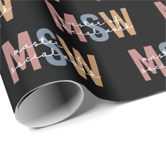 MSW Master of Social Work Retro Abschluss Geschenkpapier (Rolleneckpunkt)