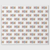 MSW Master of Social Work Retro Abschluss Geschenkpapier (Flach)