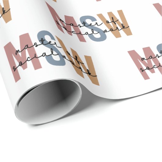 MSW Master of Social Work Retro Abschluss Geschenkpapier (Rolleneckpunkt)