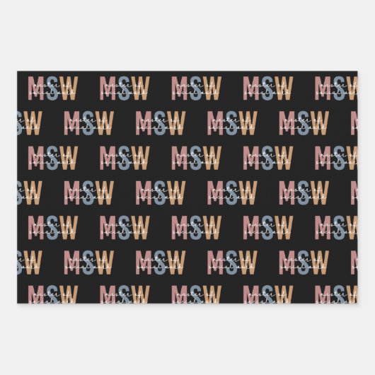 MSW Master of Social Work Retro Abschluss Geschenkpapier Set (Vorderseite 2)