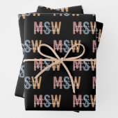 MSW Master of Social Work Retro Abschluss Geschenkpapier Set (Beispiel)