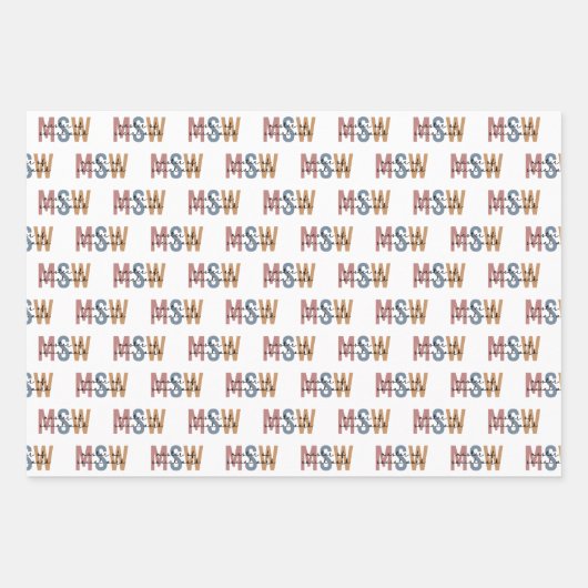 MSW Master of Social Work Retro Abschluss Geschenkpapier Set (Vorderseite 3)