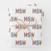 MSW Master of Social Work Retro Abschluss Geschenkpapier Set (Beispiel)