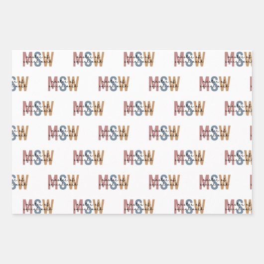 MSW Master of Social Work Retro Abschluss Geschenkpapier Set (Vorderseite)