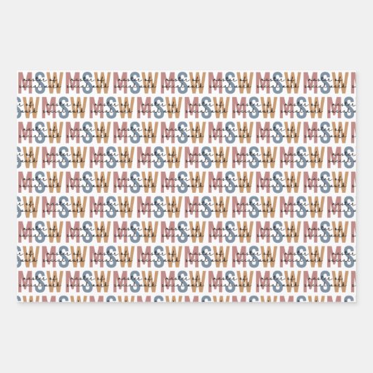 MSW Master of Social Work Retro Abschluss Geschenkpapier Set (Vorderseite 3)