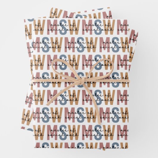 MSW Master of Social Work Retro Abschluss Geschenkpapier Set (Beispiel)