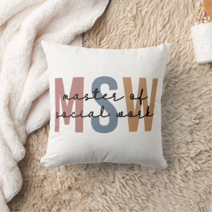 MSW Master of Social Work Retro Abschluss Kissen