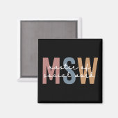 MSW Master of Social Work Retro Abschluss Magnet (Vorderseite/Rückseite)