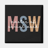 MSW Master of Social Work Retro Abschluss Magnet (Vorne)