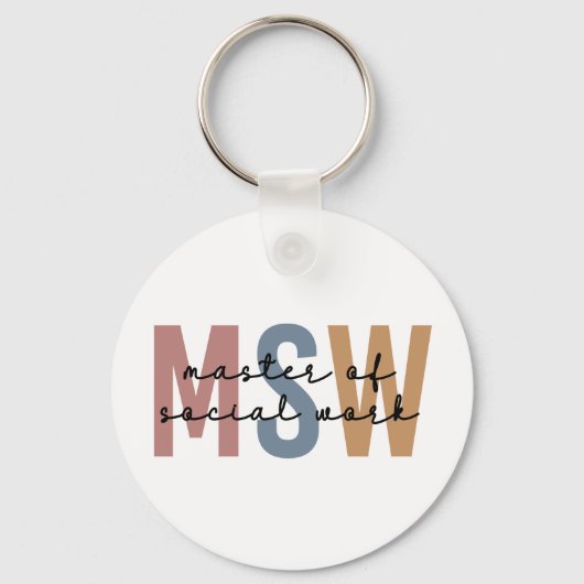 MSW Master of Social Work Retro Abschluss Schlüsselanhänger (Vorderseite)