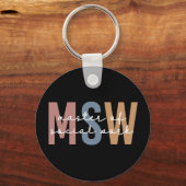 MSW Master of Social Work Retro Abschluss Schlüsselanhänger (Rückseite)
