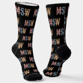 MSW Master of Social Work Retro Abschluss Socken (Gewinkelt)