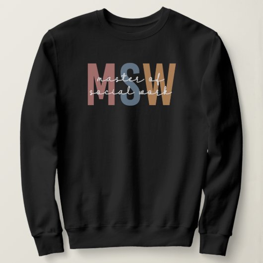 MSW Master of Social Work Retro Abschluss Sweatshirt (Design vorne)