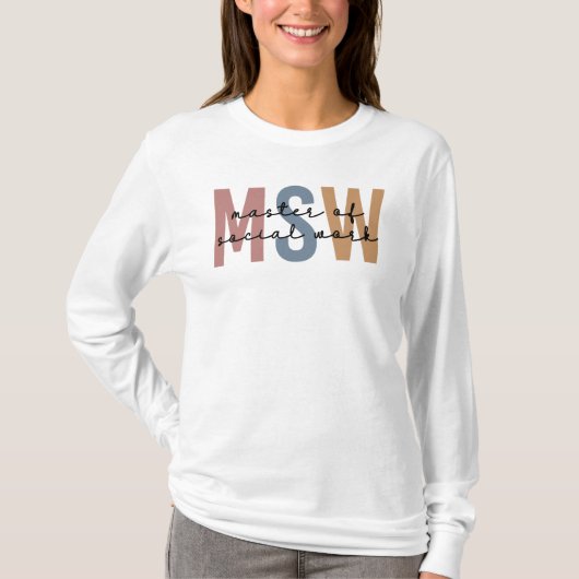 MSW Master of Social Work Retro Abschluss T-Shirt (Vorderseite)