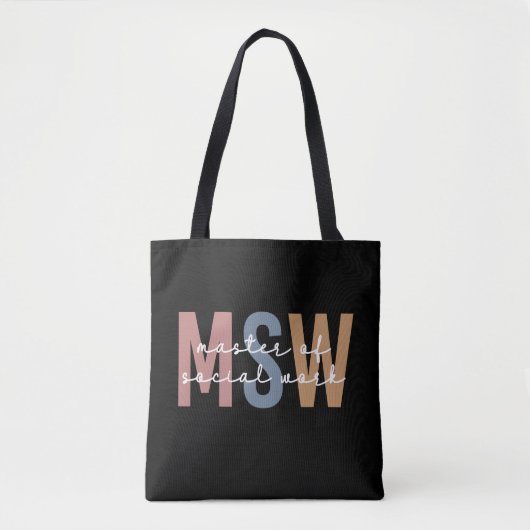MSW Master of Social Work Retro Abschluss Tasche (Vorderseite)