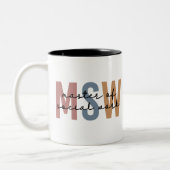 MSW Master of Social Work Retro Abschluss Zweifarbige Tasse (Links)