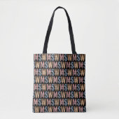 MSW Master of Social Work Retro Muster Tasche (Vorderseite)