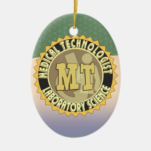 MT ABZEICHEN MEDICAL TECHNOLOGIST - LABOR KERAMIKORNAMENT (Vorne)