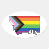 MT Ally Progress Flag Ovaler Aufkleber (Vorderseite)