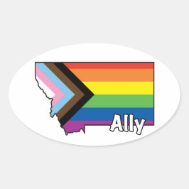 MT Ally Progress Flag Ovaler Aufkleber