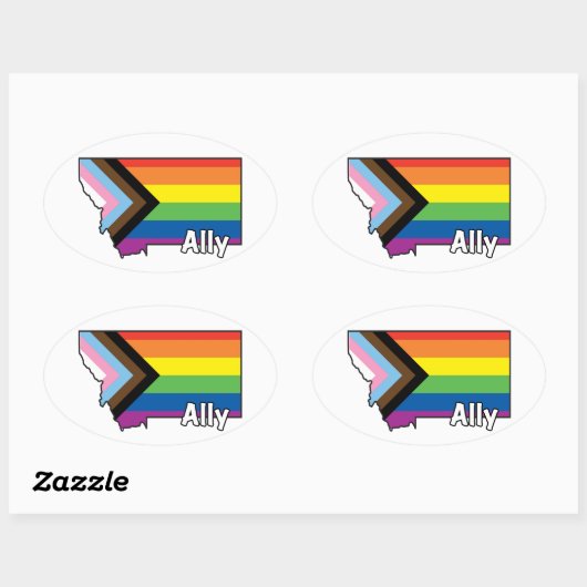 MT Ally Progress Flag Ovaler Aufkleber (Blatt)