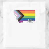 MT Ally Progress Flag Ovaler Aufkleber (Tasche)