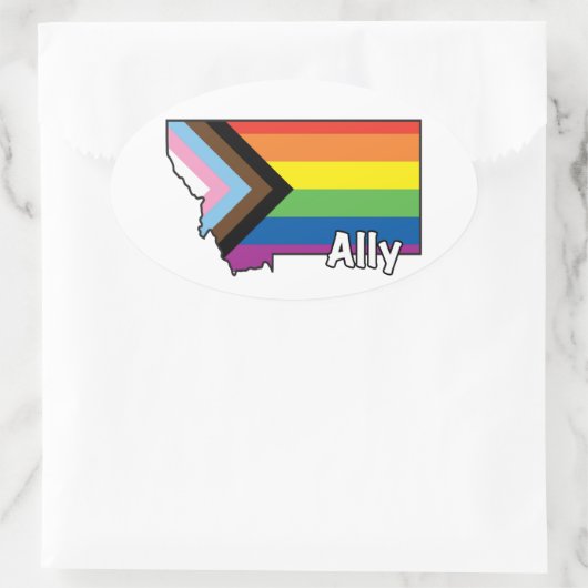 MT Ally Progress Flag Ovaler Aufkleber (Tasche)