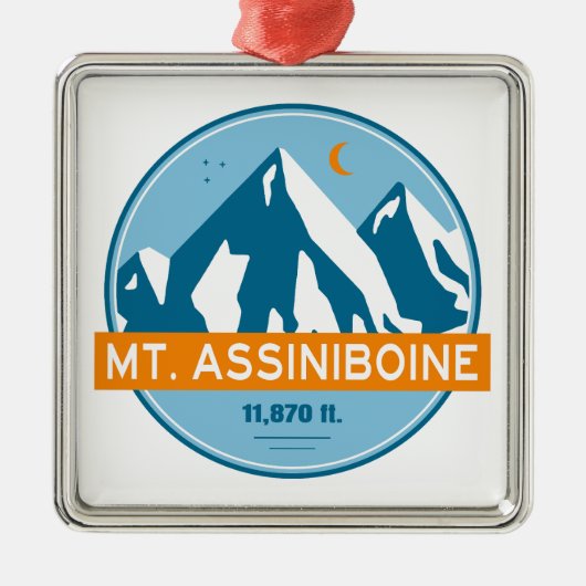 Mt. Assiniboine Sterne Mond Ornament Aus Metall (Vorne)