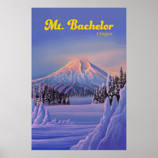 Mt Bachelor Oregon Skigebiet Reiseplakat Poster