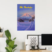 Mt Bachelor Oregon Skigebiet Reiseplakat Poster (Heimbüro)