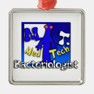 MT BACTERIOLOGIST - CHRISTMAS FÜR MEDIZINTECHNOLOG SILBERNES ORNAMENT