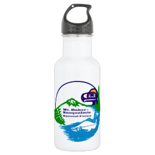 Mt Baker - Logo der Snoqualmie National Forest Edelstahlflasche