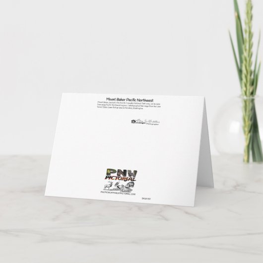Mt Baker Pacific Nordwest Dankeschön Karte (Rückseite)