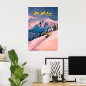 Mt Baker Skigebiet Reiseplakat Poster (Heimbüro)