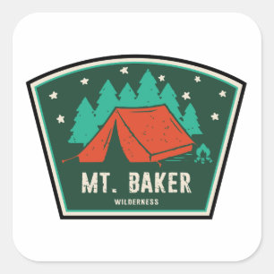 Mt. Baker Wilderness Washington Camping Quadratischer Aufkleber