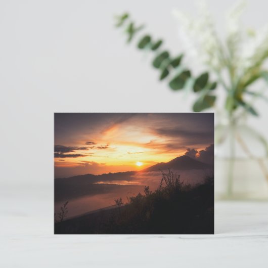 Mt. Batur Postkarte (Stehend Vorderseite)