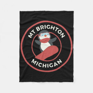 Mt Brighton Michigan Ski Resort Penguin Snowboardi Fleecedecke