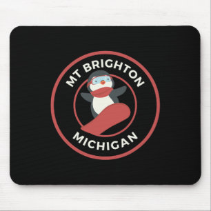 Mt Brighton Michigan Ski Resort Penguin Snowboardi Mousepad