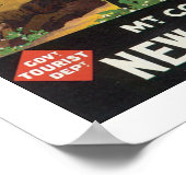 Mt Cook New Zealand (weiß) Poster (Ecke)