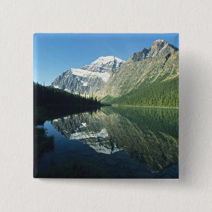 Mt Edith Cavell in Cavell Lake, Jasper National Button